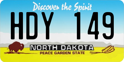 ND license plate HDY149