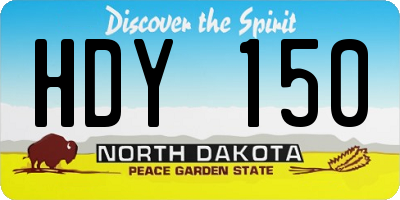 ND license plate HDY150