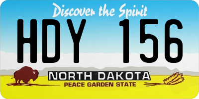 ND license plate HDY156