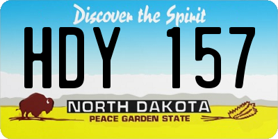 ND license plate HDY157