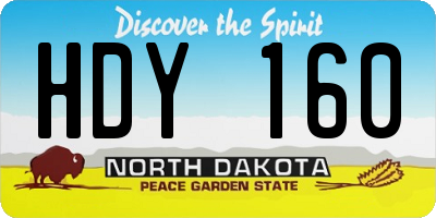 ND license plate HDY160