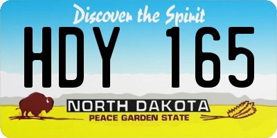 ND license plate HDY165