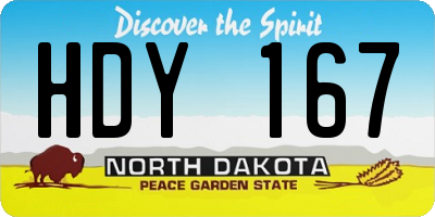 ND license plate HDY167