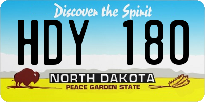ND license plate HDY180