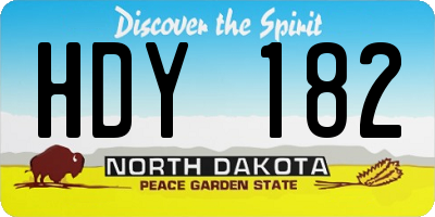 ND license plate HDY182