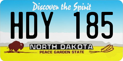 ND license plate HDY185