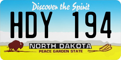 ND license plate HDY194