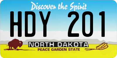 ND license plate HDY201