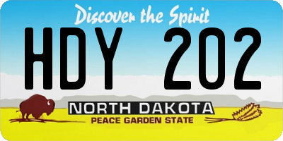 ND license plate HDY202