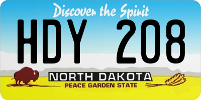 ND license plate HDY208