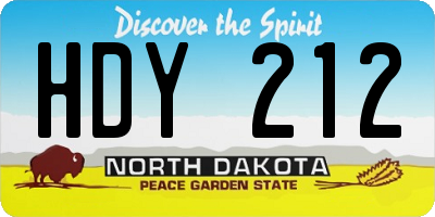 ND license plate HDY212