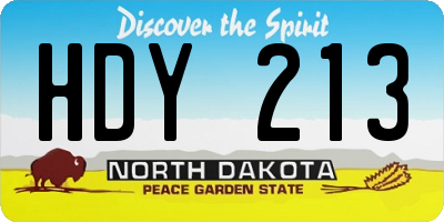 ND license plate HDY213