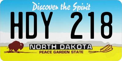 ND license plate HDY218