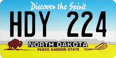ND license plate HDY224