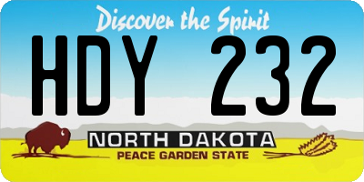 ND license plate HDY232