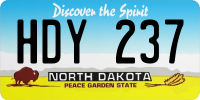 ND license plate HDY237