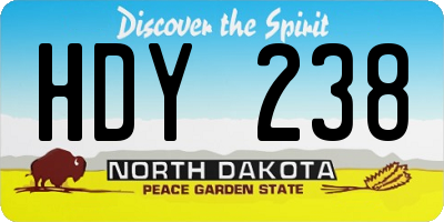 ND license plate HDY238