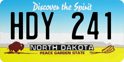 ND license plate HDY241