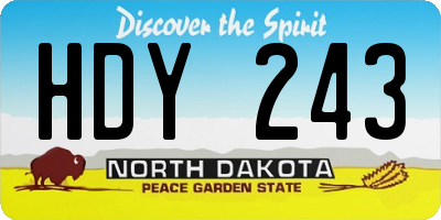 ND license plate HDY243
