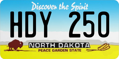 ND license plate HDY250