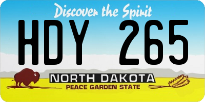 ND license plate HDY265