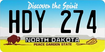 ND license plate HDY274