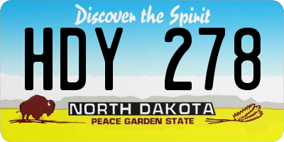 ND license plate HDY278