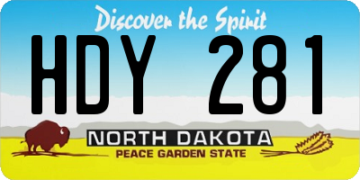 ND license plate HDY281