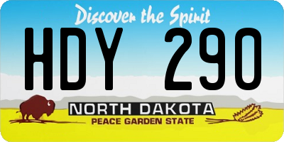 ND license plate HDY290