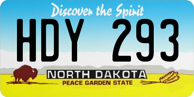 ND license plate HDY293
