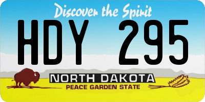 ND license plate HDY295