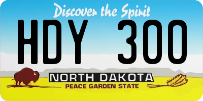 ND license plate HDY300