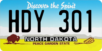ND license plate HDY301