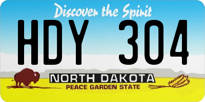 ND license plate HDY304