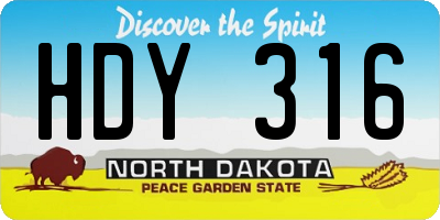 ND license plate HDY316