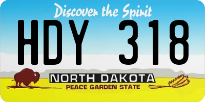 ND license plate HDY318