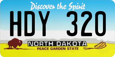 ND license plate HDY320