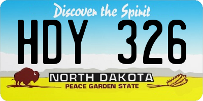 ND license plate HDY326