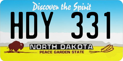 ND license plate HDY331