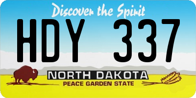 ND license plate HDY337