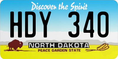 ND license plate HDY340
