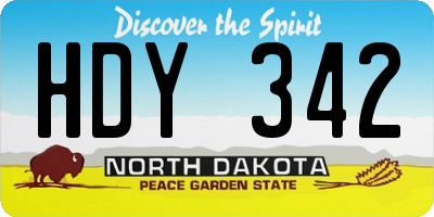 ND license plate HDY342