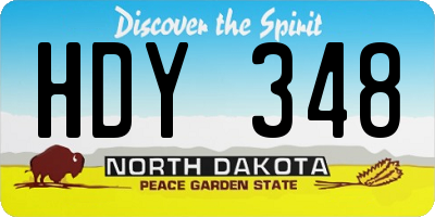 ND license plate HDY348