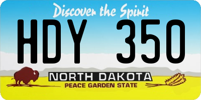 ND license plate HDY350