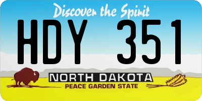 ND license plate HDY351