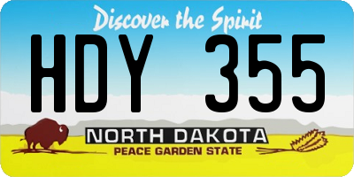 ND license plate HDY355