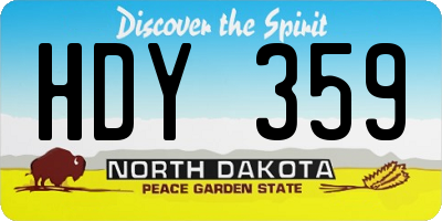 ND license plate HDY359