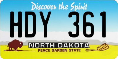 ND license plate HDY361