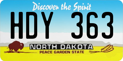 ND license plate HDY363
