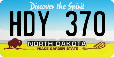 ND license plate HDY370